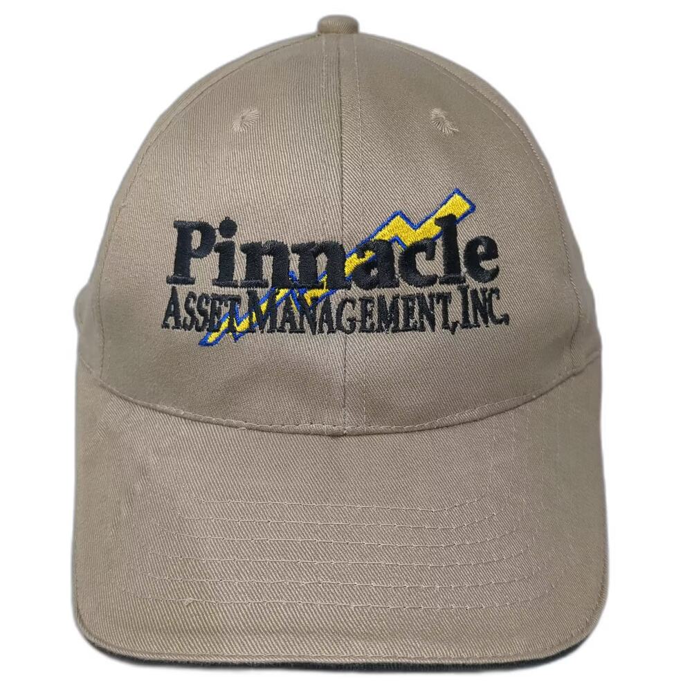 Norwood Baseball Cap Beige Black Slideback OS Pinnacle Asset Management Logo Hat
